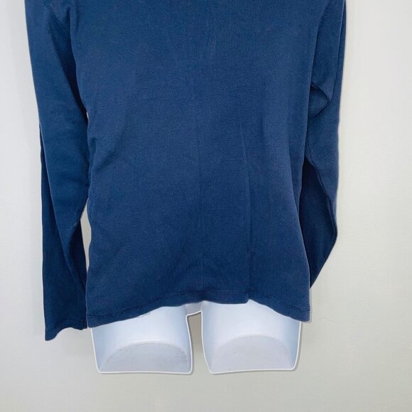 Vintage Old Navy Mens L Shirt Blue Thermal Waffle Weave Long Sleeve Logo Pullove - Picture 8 of 10